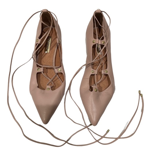 Halogen “Owen” Ghillie nude lace up flats - Picture 3 of 9